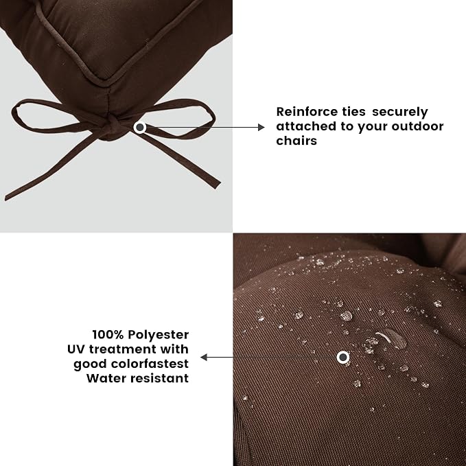 ARTPLAN Outdoor Seat Cushion, Square Thick Tufted Chair Cushion - Image 5