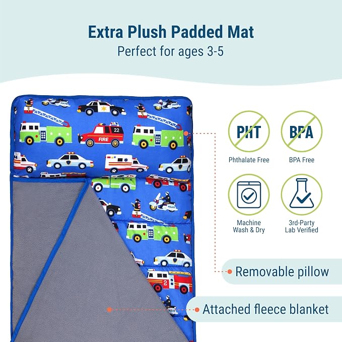 Wildkin 43-inch Kids Nap Mat – Soft Microfiber Toddler Sleeping Mat - Image 2