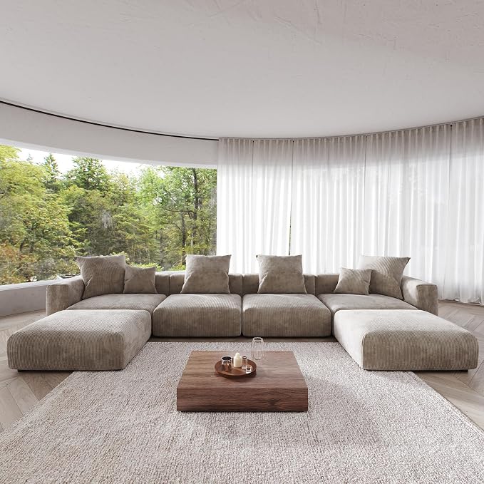 JACH 181" Oversized Modular Sectional Sofa, U-Shaped Deep 4-Seats Sectional - Image 4