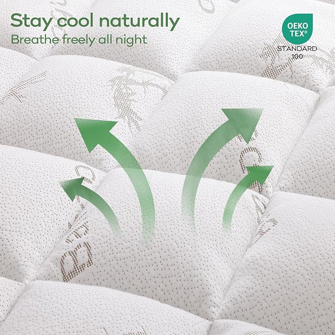 OLANLY King Mattress Topper – Viscose Made from Bamboo, Cooling Soft King - Image 3