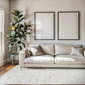 Beverly Rug Micro Loop Area Rug White/Gray 5x7 Abstract Modern Luxury by BeverlyRug