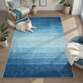 Wonnitar Modern Ombre Area Rug 4x6, Washable Blue Rugs by Wonnitar