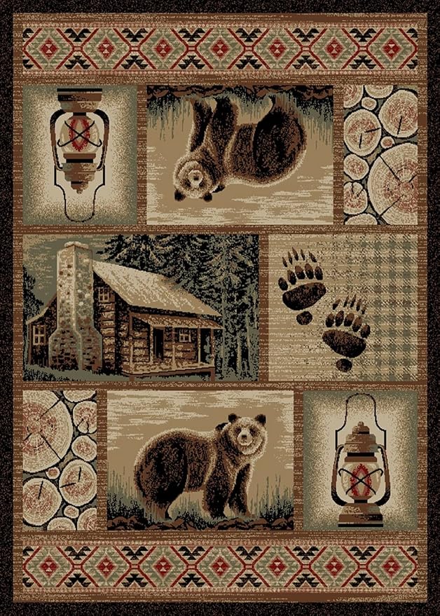 Mabyberry Rug HS9661 2X3 Cabin Hideaway Brown Area Rug by Mayberry+Rug