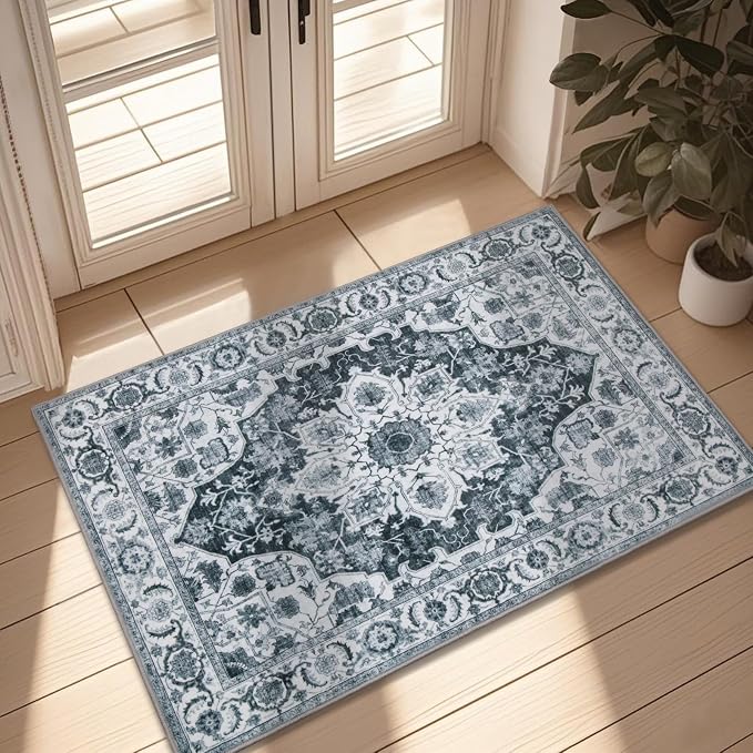 WILLSUN Washable Area Rugs, 2x3 Non-Slip Boho Small Area Rugs by Embracethewarmthofhome