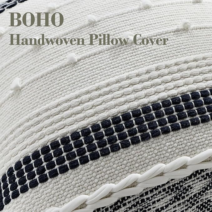 Boho Pillow Cover 18x18 Navy Blue - Image 3