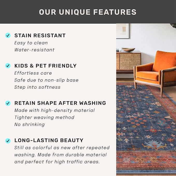 Washable Kitchen Rugs, 3x4 Area Rug - Image 7