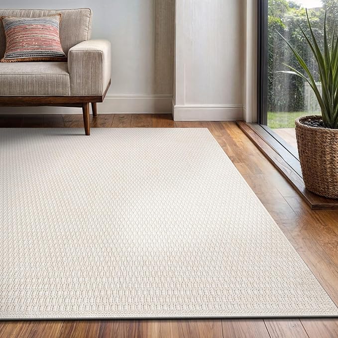 Easy Jute Rug 5x7 Indoor Outdoor Natural Rugs Solid Fiber Rug Woven Area Rug - Image 5