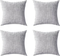 Decorative Throw Pillow Covers 18x18 Inch Set of 4, Soft Solid Farmhouse by ZSkogur