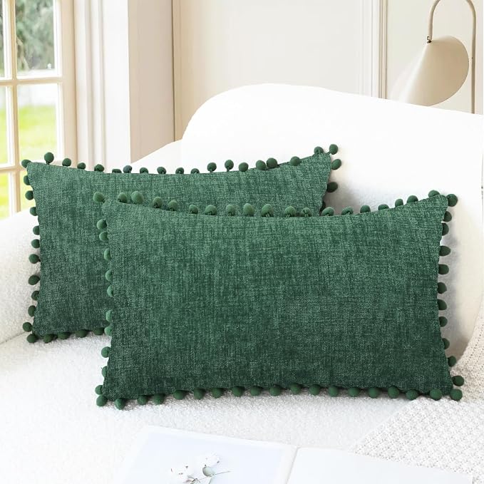 CaliTime Christmas Throw Pillow Covers Decorative 20 X 12 Inches Pack of 2 Cozy by CaliTime