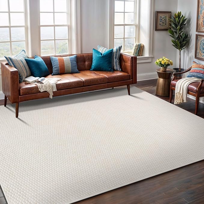 Easy Jute Rug 5x7 Indoor Outdoor Natural Rugs Solid Fiber Rug Woven Area Rug - Image 3