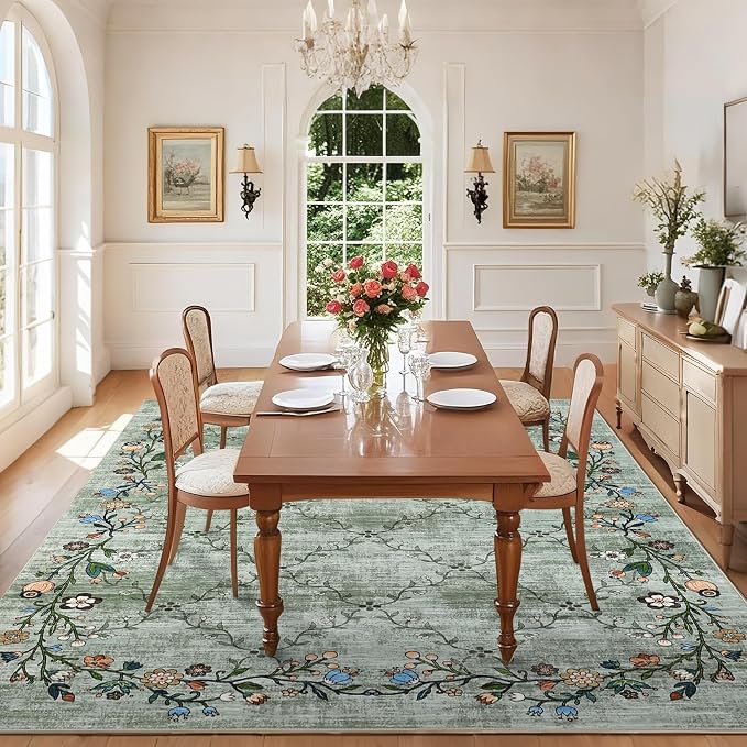Garveehome 5x7 Washable Floral Area Rugs - Image 2
