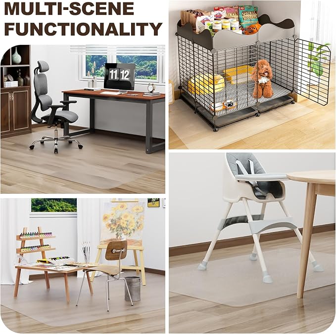 Clear Office Chair Mat, 2mm Thick Heavy-Duty Computer Floor Mat, Waterproof - Image 6