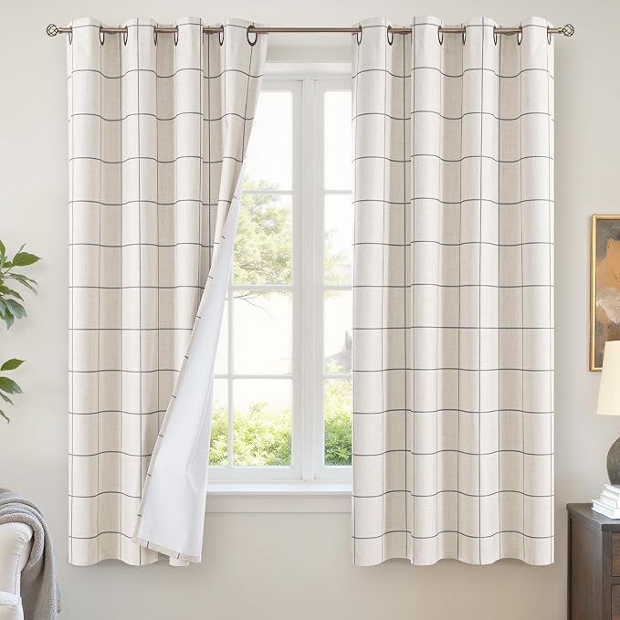 Linen Blackout Curtains for Bedroom by Lajode