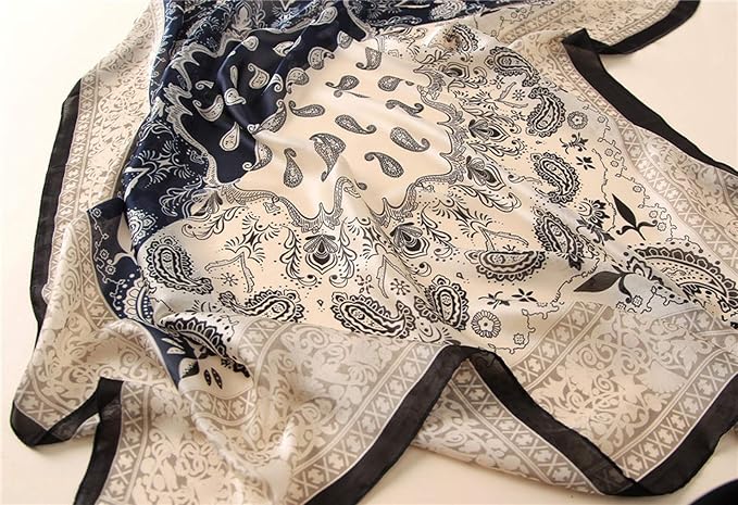 Fashion Scarves Scarf 100% Silk Feeling Scarf Silk Like Scarves Long - Image 4