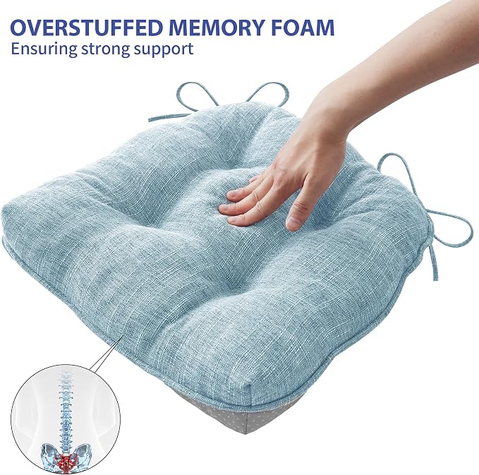 Chair Cushions for Dining Chairs Set of 6, Kitchen Chair Cushions, Chair Pads - Image 5