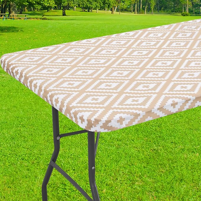 Smiry Rectangle Picnic Table Cloth, Waterproof Elastic Fitted Outdoor by Smiry
