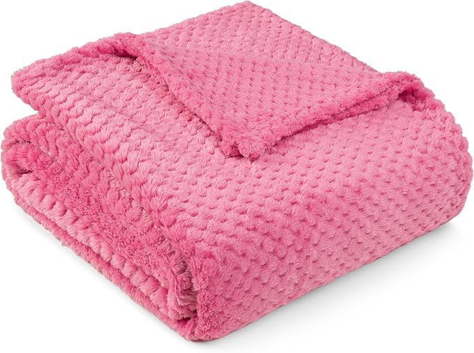 PAVILIA Hot Pink Throw Blanket for Couch Bed, Soft Fleece Throws for Sofa Chair - Image 2