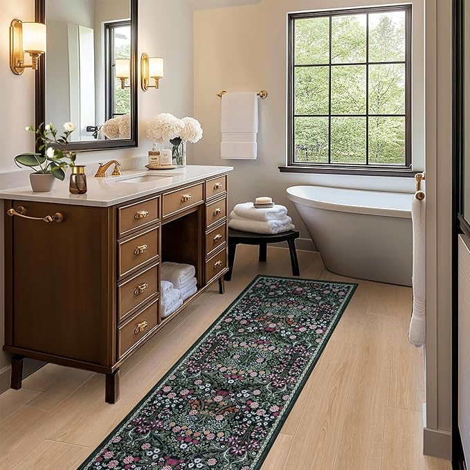 Runner Rug for Entryway: 2.6x8 Kitchen Rugs Non Slip Washable Ultra-Thin Soft - Image 5