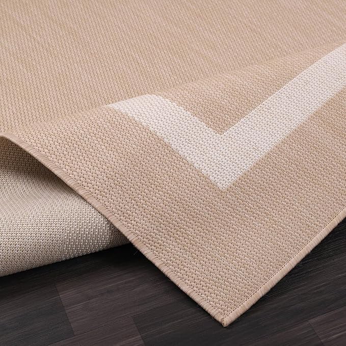 Bordered Outdoor Rug 9x12 Washable Outside Carpet - Image 3
