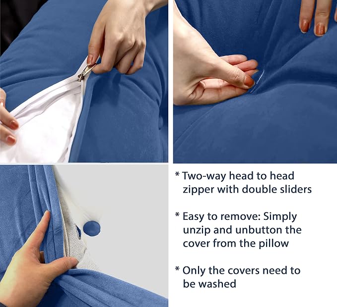 Triangular Reading Bed Rest Pillow Large Bolster Cushion Headboard Backrest - Image 7