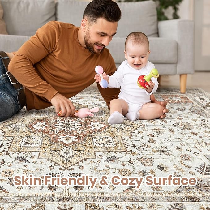 Vintage Living Room Area Rug 5x7 - Image 3