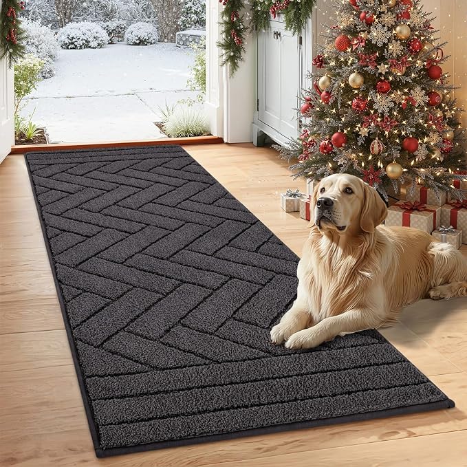 Tindbea Dog Mat for Muddy Paws, Absorbs Moisture Dirt Non-Slip Washable Mud Mat by Unknown