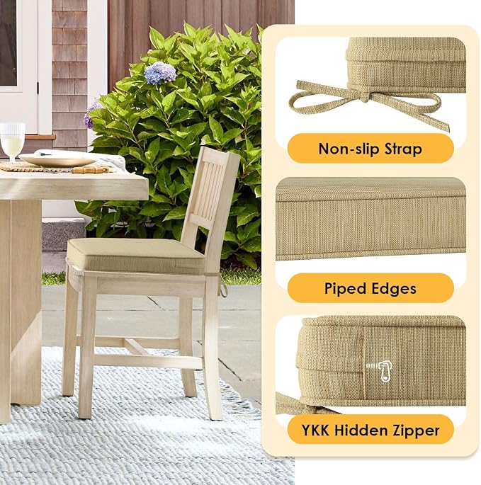 Outdoor Square Corner Seat Cushion, 18.5"x16"x3", Non Slip Seat Cushion Pads - Image 4