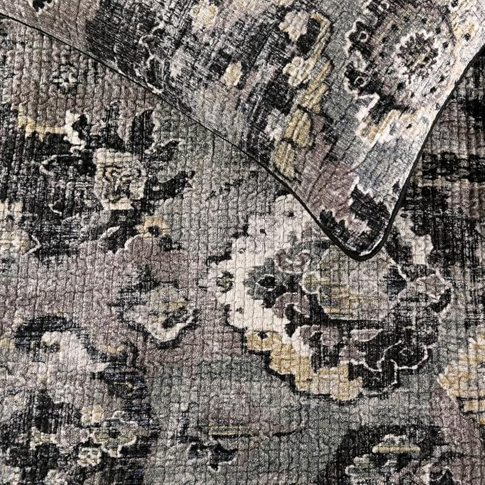 The HomeCentric Luxury Black & Grey Queen 74 x 18 inch Bed Runner - Image 3