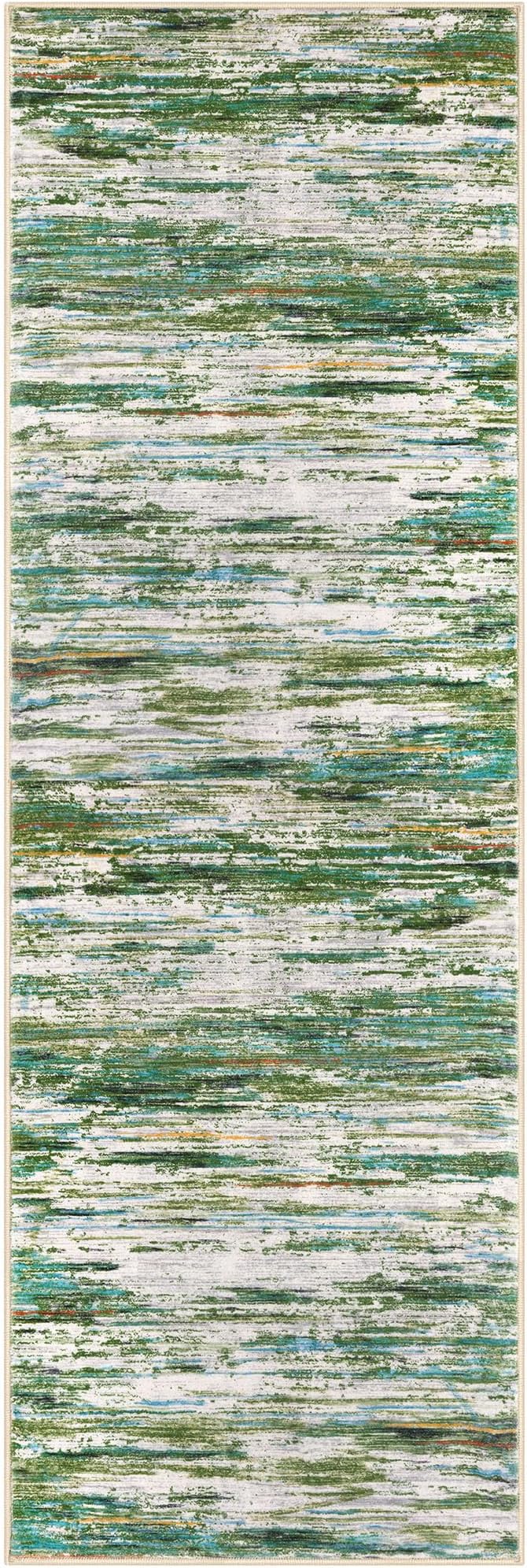 2x6 Modern Abstract Runner Rug for Hallway, Non-Shedding Washable Rug for - Image 8