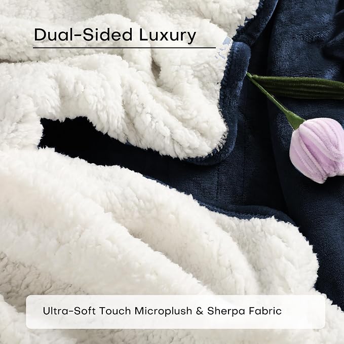Heated Electric Blanket Throw Size 50"x60" Thickened Flannel and Sherpa Heated - Image 5
