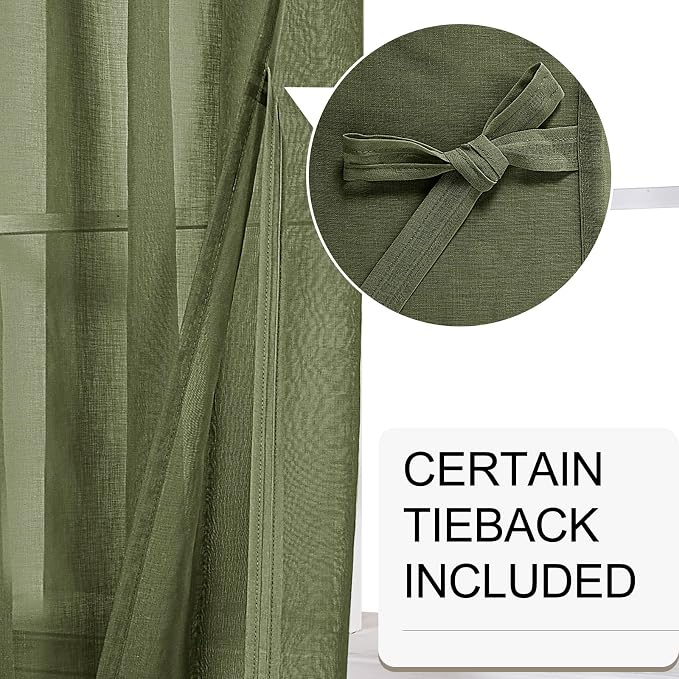 XWZO Sheer Curtains 84 Inches Length 2 Panels - Image 3