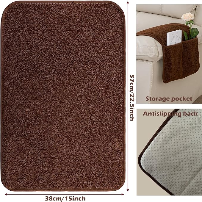 Armrest Cover, Recliner Chair Protector, Furniture Protector Slip, Side Storage - Image 8