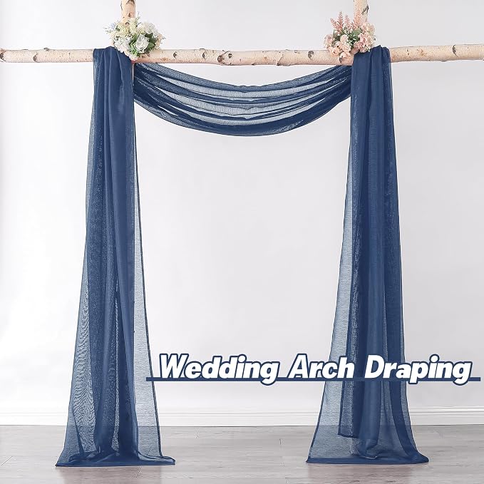DONREN Semi Sheer Panel Curtains Scarf-Home Decor Window Sheer Valance Voile - Image 2