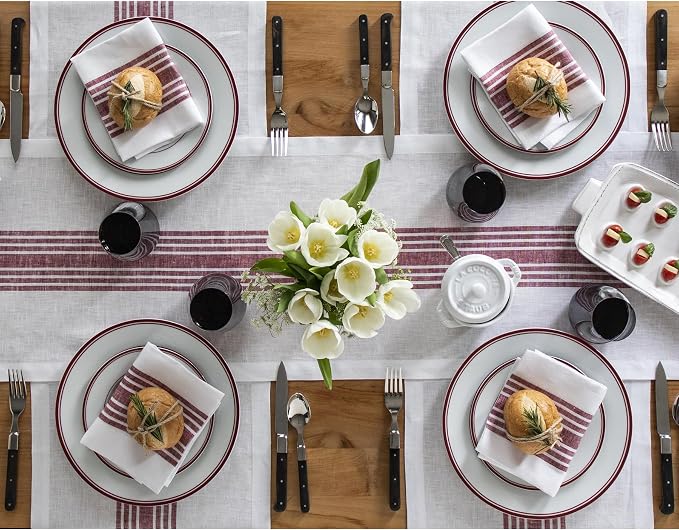 Solino Home Stripe Linen Table Runner 60 Inches - Image 3