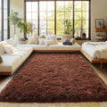 Brown Plush Rug for Living Room Fuzzy Carpet for Bedroom Dorm, Non-Slip High by Isdook