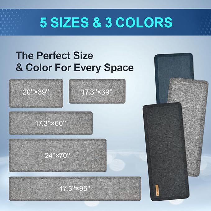 Anti Slip 3/4 inchs Anti Fatigue Kitchen Floor Mat, Ergonomic Comfort Standing - Image 5