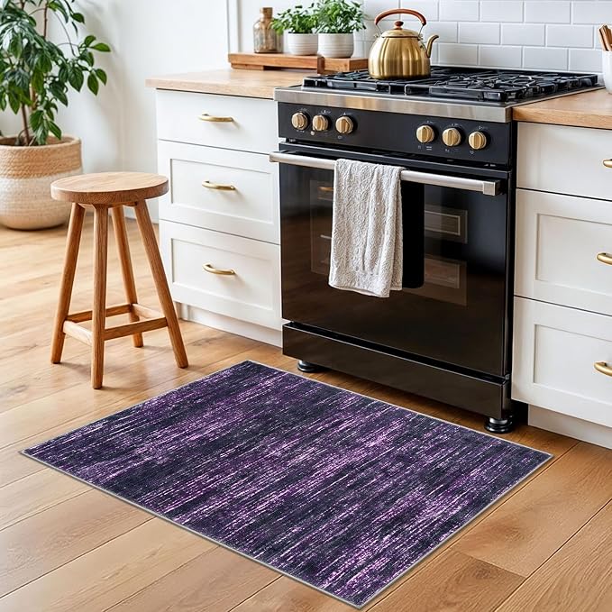 2x3 Modern Abstract Rug for Entryway, Washable Non-Slip Kitchen Rugs, Low-Pile - Image 3