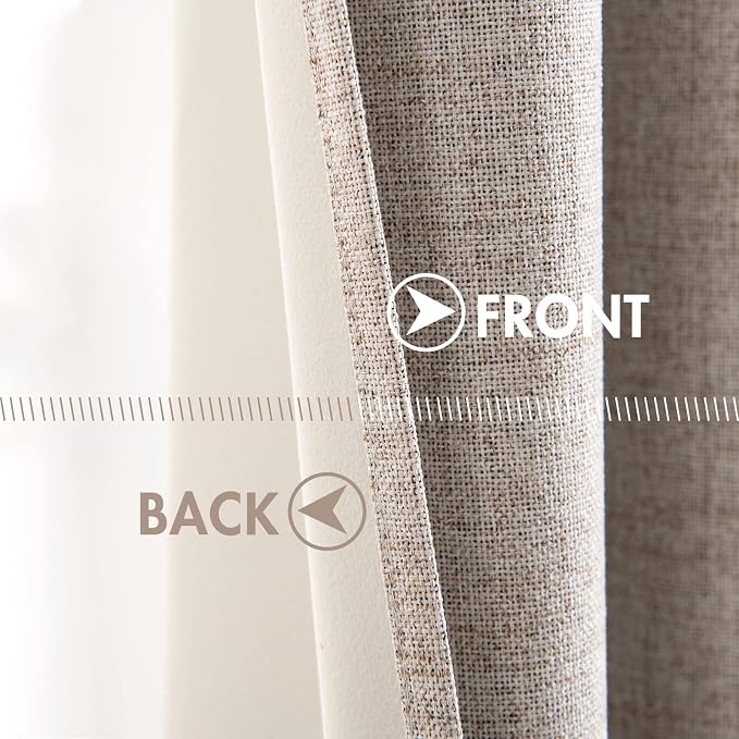 MIULEE Blackout Curtains for Bedroom Linen Texture Solid Thermal Insulated - Image 6