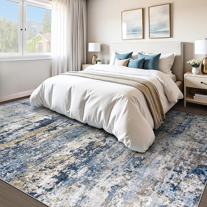 Area Rugs 8x10 for Living Room: Washable Rug Modern Abstract Neutral Soft - Image 6