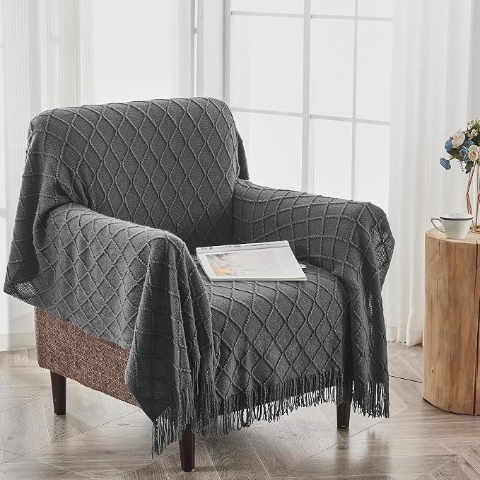 inhand Grey Throw Blanket for Couch and Bed, Soft Living Room Home Decor - Image 4