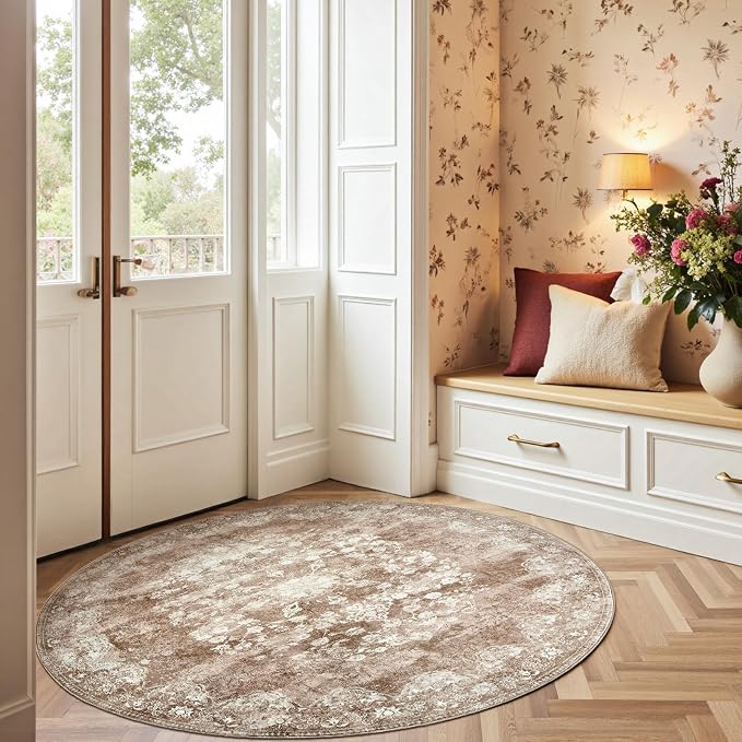 jinchan Round Rug 5ft Area Rug - Image 2
