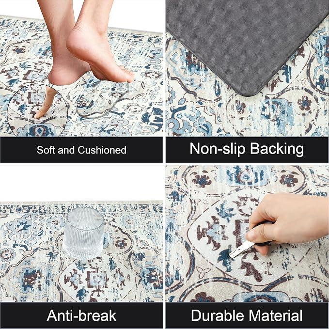 Ileading Anti Fatigue Kitchen Rugs Sets of 2 Cushioned Kitchen Mats - Image 4
