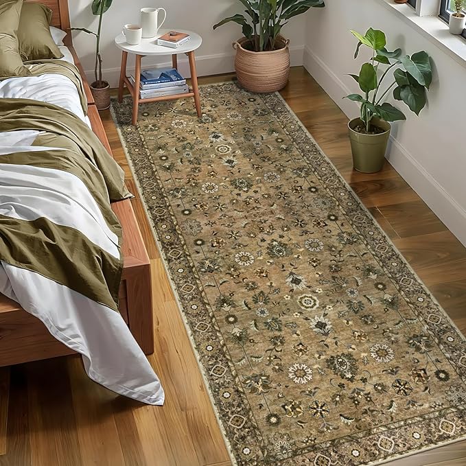 Tangsoo Floral Runner Rug 2x6 Washable Rug by Tangsoo