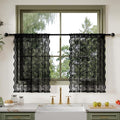 Anmao Vintage Lace Kitchen Curtains 36 Inches Long 2 Panels, Romantic Semi by Anmao
