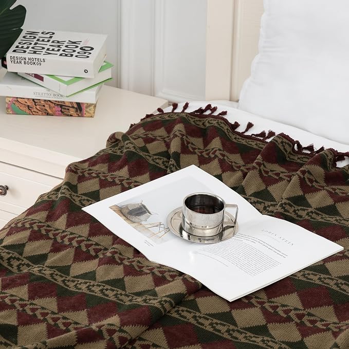 Gealaek Boho Throw Blanket Lightweight Soft Cozy Decorative Blankets - Image 6