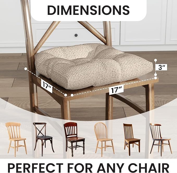 Klear Vu Gripper Overstuffed Universal Non-Slip Dining Chair Cushions - Image 3