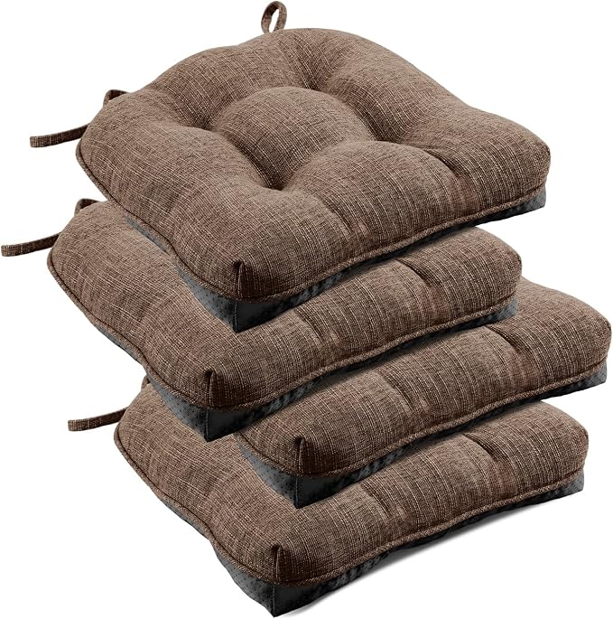 downluxe Indoor Chair Cushions for Dining Chairs, Tufted Overstuffed Textured by Downluxe
