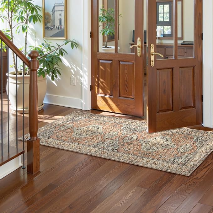Lahome Oriental Washable Runner Rug, 2x6 Runner Rugs - Image 3