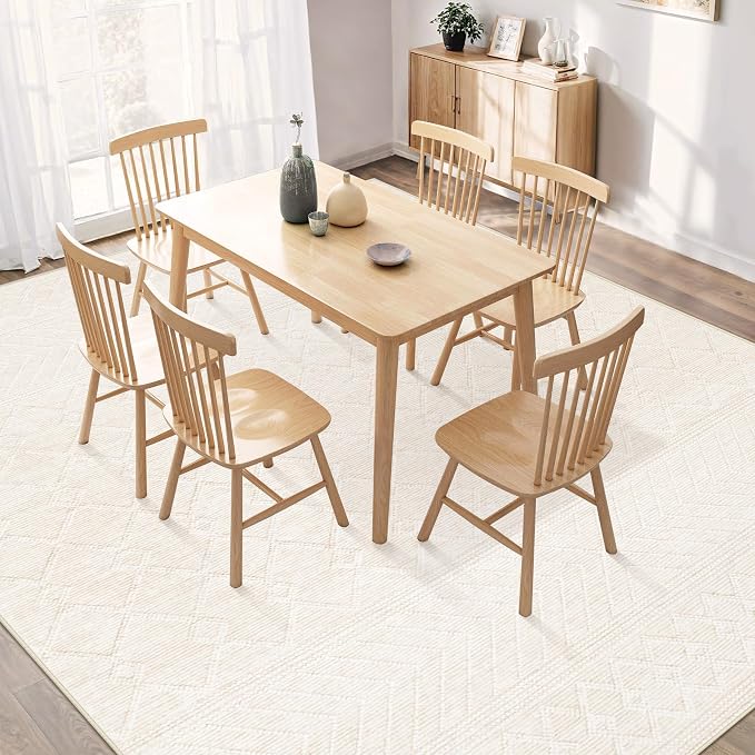 8x10 Area Rug Living Room: Washable Boho Geometric Moroccan Rug Neutral Modern - Image 7