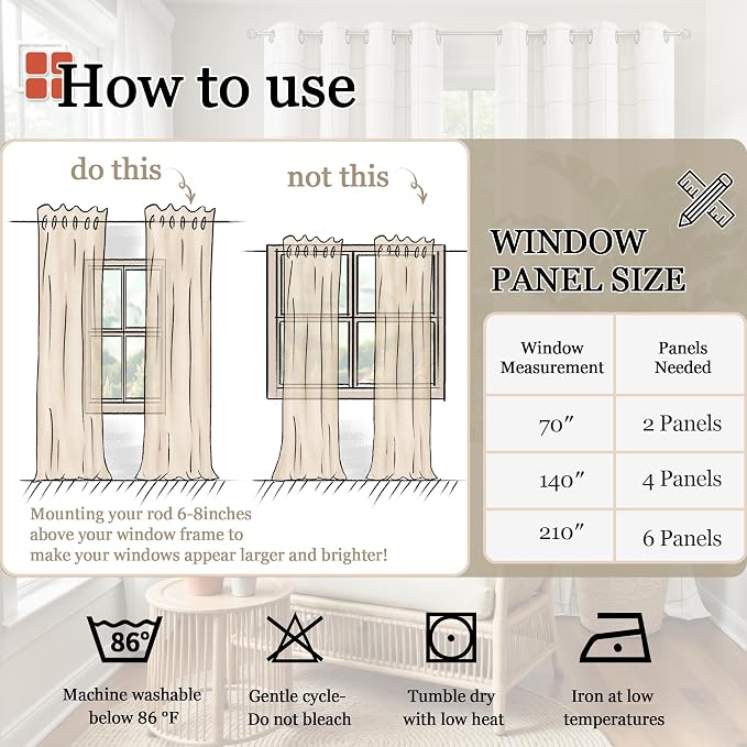Grey Linen Blackout Curtains for Living Room - Image 9